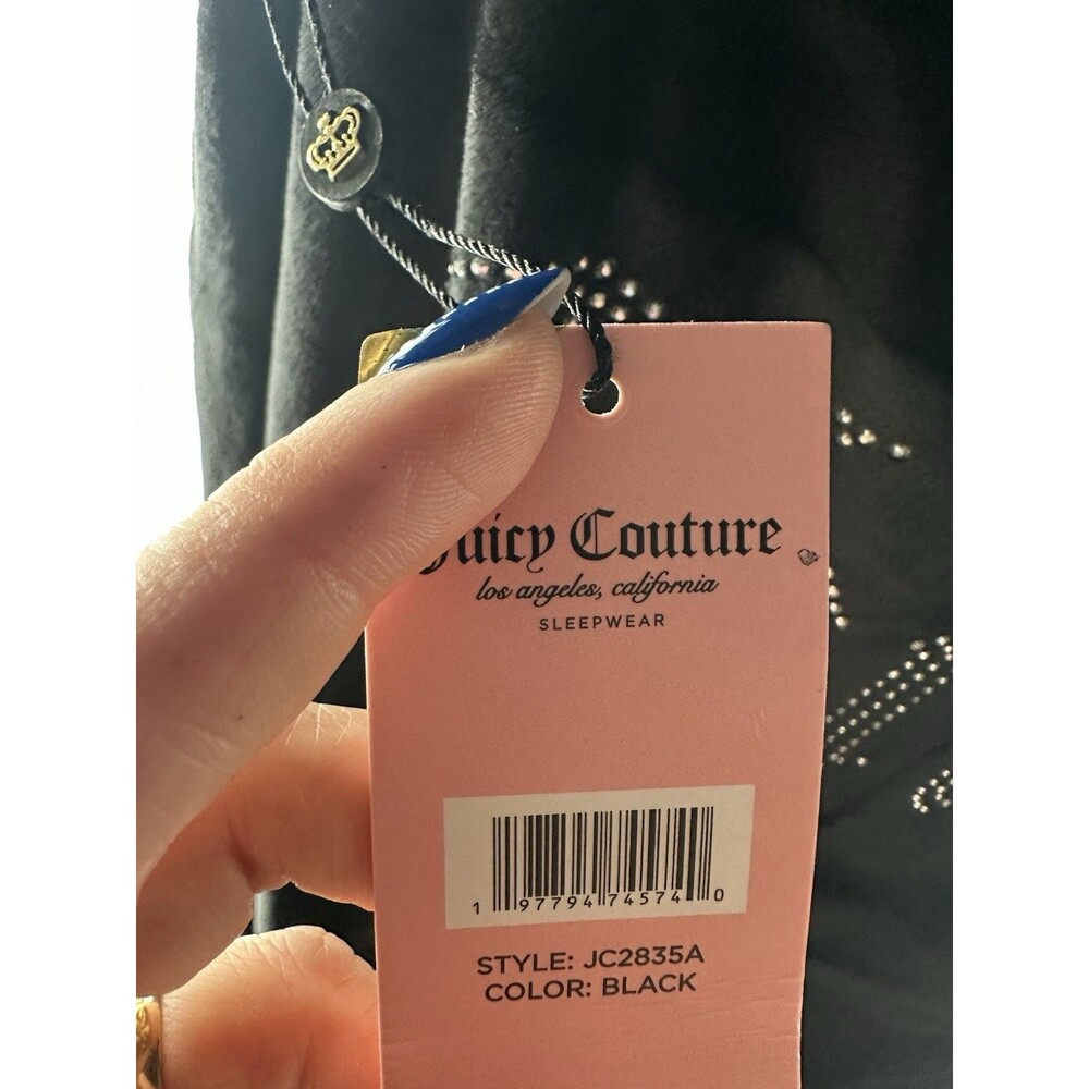 Juicy Couture OG Big Bling Velour Velvet Track Pant size M #B1 - Picture 3 of 3